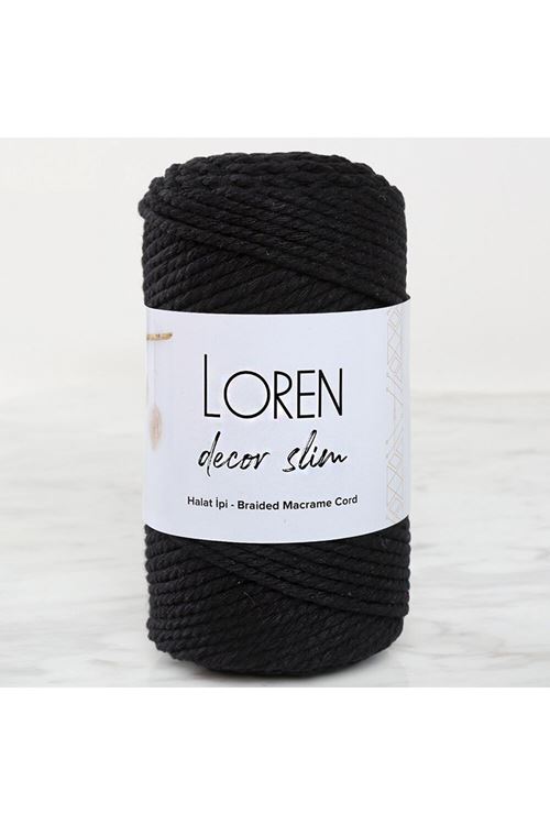 Loren Decor Slim 3 Büküm Makrome İpi Siyah - L006