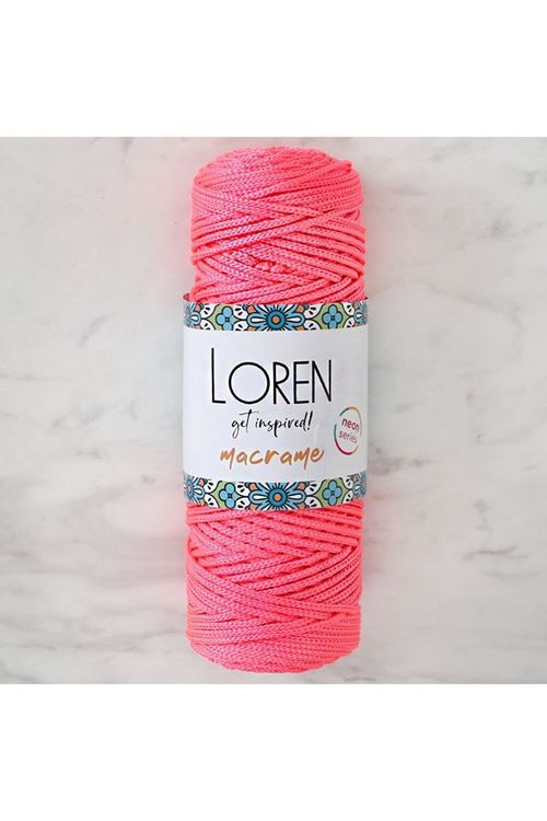 Loren Macrame Neon Pembe El Örgü İpi - L116