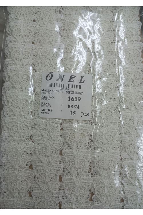 Dantel Polyester Güpür Bant Krem 15 Metre En 6 cm ON-1639-KR