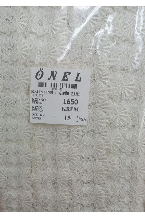 Dantel Polyester Güpür Bant Krem 15 Metre En 6 cm ON-1650-KR