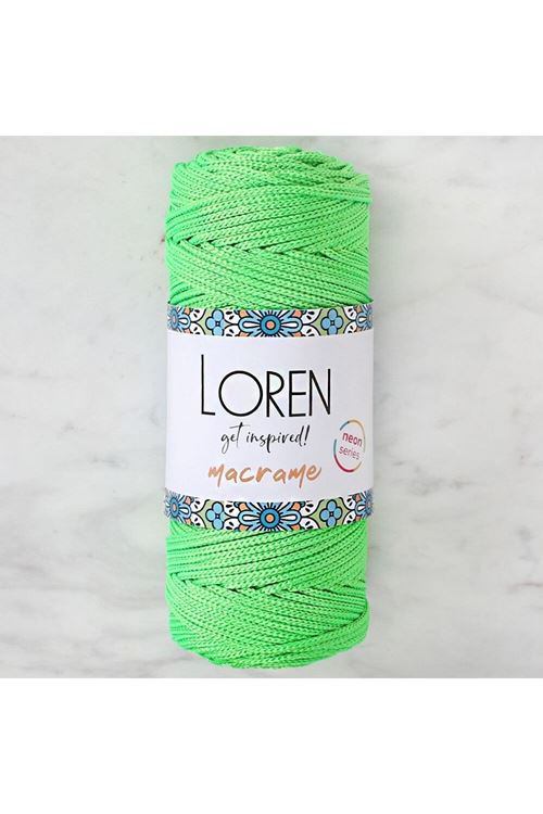 Loren Macrame Neon Yeşil El Örgü İpi - L115