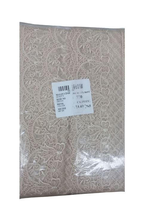 Dantel Polyester Sanal Tül Bant Cappucino 14,40 Metre En 6 cm ON-770-C