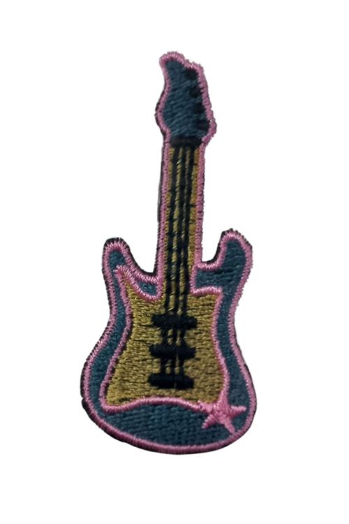 Aplike Ütü İle Yapışan Gitar Pembe Arma 5x3 cm