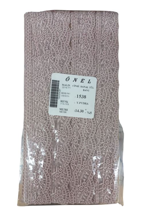 Dantel Polyester Sanal Tül Bant Y.Pudra 14,30 Metre En 3 cm ON-1538-PU