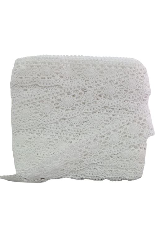 Kopanaki Dantel en 5 cm Badem Model Beyaz 10 Metre