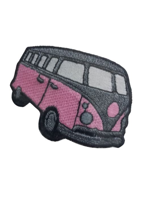 Aplike Ütü İle Yapışan Otobüs Pembe-Gri Arma 4x2,5 cm