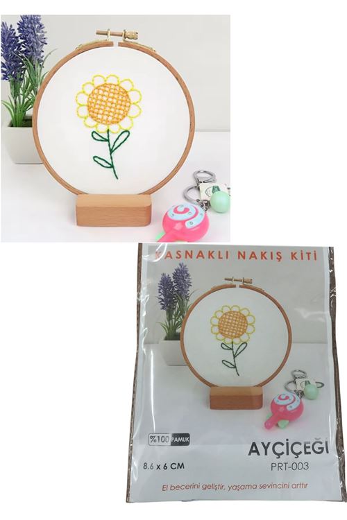 Nakış Kitleri Kasnaklı 8.6 X 6 cm Ayçiçeği