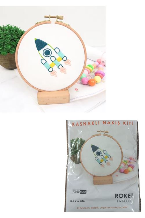 Nakış Kitleri Kasnaklı 8.6 X 6 cm Roket
