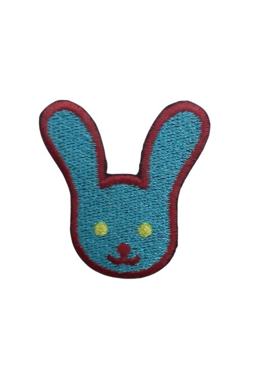 Aplike Ütü İle Yapışan Tavşan Mavi-Kırmızı Arma 4x3 cm