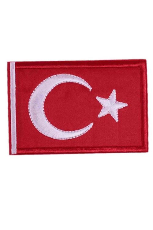 Aplike Ütü İle Yapışan Türk Bayrağı Dikdörtgen Arma 6x4 cm