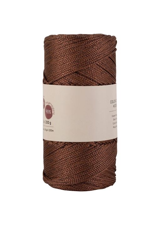 Makrome İpi 3mm  Polyester Kahve Simli