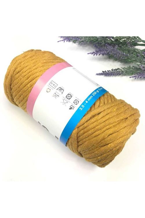Pamuk Makrome 4 mm İp Hardal