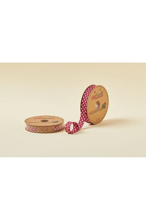 Biye Büyük Puanlı Katlı A11 Bordo 2 cm 25 Metre %65 Koton %35 Polyester