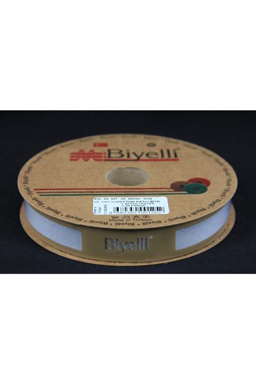 Biye Koton Katlı D29 Gri 2 cm 25 Metre %65 Koton %35 Polyester