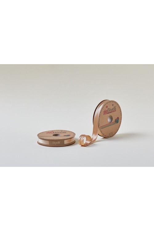 Biye Saten Katlı 080 Koyu Bej 2 cm 25 Metre %100 Polyester