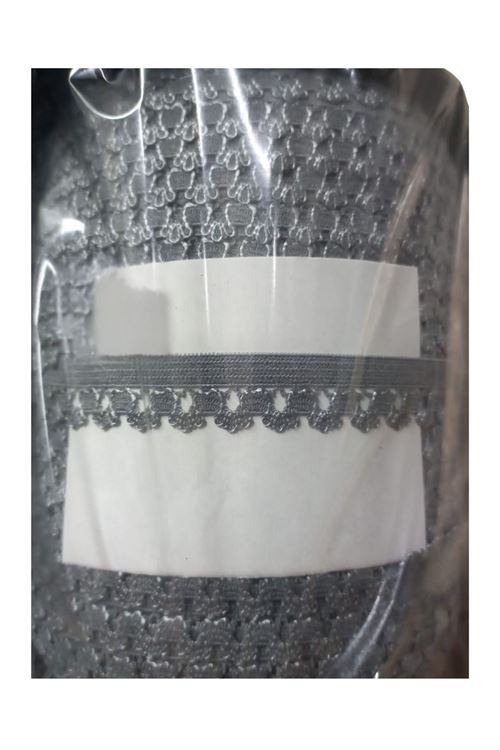 Çamaşır Lastiği Dantelli 1 cm 1 Metre Gri