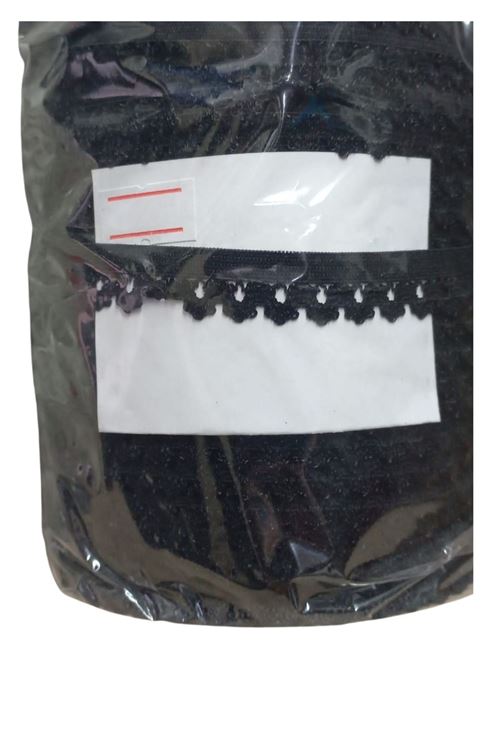 Çamaşır Lastiği Dantelli 1 cm 75 Metre 1 Top Siyah