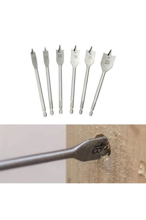 BUFFER® 6 Parça Tahta Ahşap Oyma Yaprak Matkap Ucu Seti