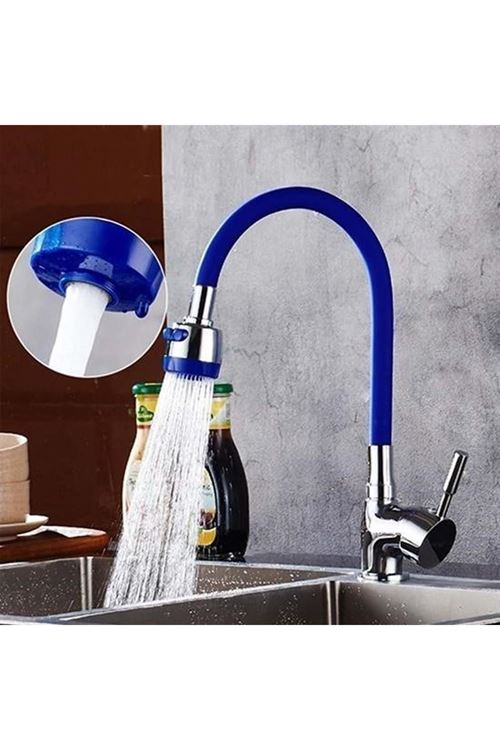 BUFFER® Oynar Başlıklı Tasarruflu Kubar Musluk Borusu ve Başlığı Mavi