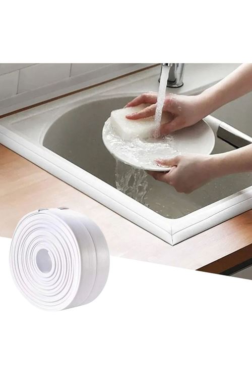 BUFFER®  Su Sızdırmaz Banyo Mutfak Lavabo Küvet İzolasyon Şerit Bant,Lavabo Kenar Bandı 3.2 mt x 38 mm