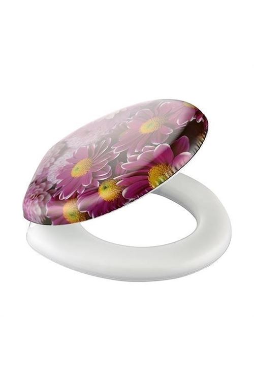 BUFFER® Çiçekli Tuvalet Kapağı Süngerli Ekstra Yumuşak Wc Klozet Kapağı