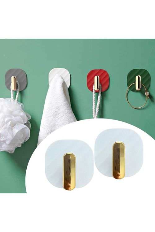 BUFFER® 2li Yapışkanlı Retro Askılık Dolap Kapak Kulpu Beyaz