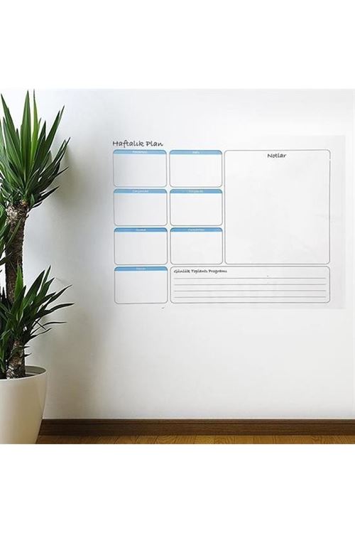 BUFFER® Haftalık Planlayıcı Manyetik Duvar Stickerı Takvim 56 cm x 70 cm