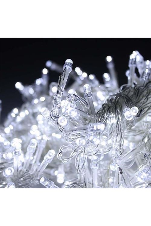 BUFFER® 100 Ledli 8 Fonksiyonlu 10 Metre Led Aydınlatma Dekor Lambası (beyaz)