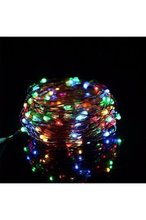 BUFFER® Pilli Renkli Peri Led Işık Dekoratif Aydınlatma 5 Metre RGB Led