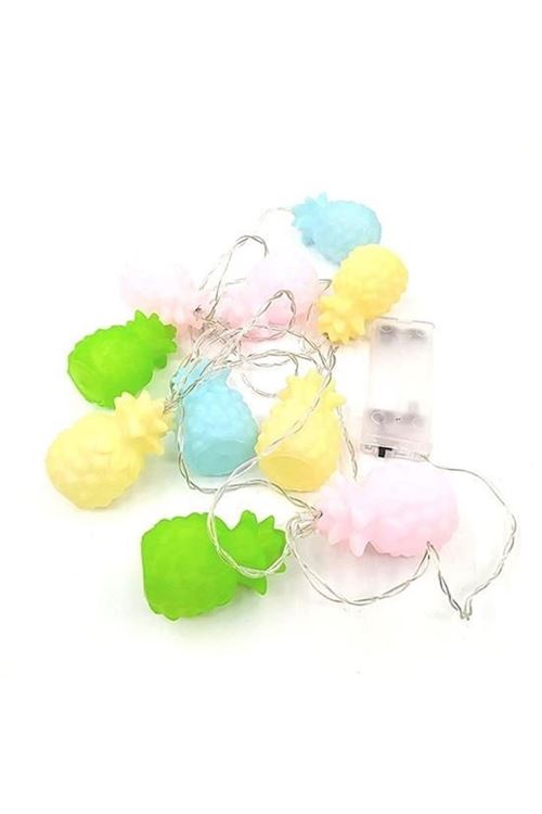 BUFFER® Karışık Renk Dekoratif Ananas Dolama 10’lu Şerit Led Işık Zinciri