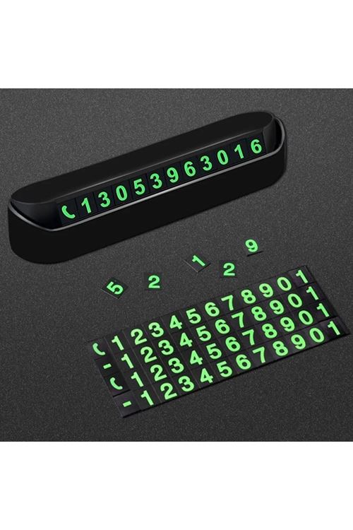 BUFFER® Pratik Fosforlu Telefon Numarası Yamzak İçin Araç İçi Oto Numaratör Numaralık
