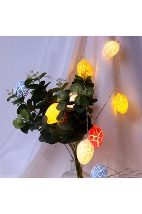 BUFFER® 10lu Renkli Yumurta Şeklinde Dekoratif Dolama Led Aydınlatma