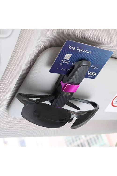 BUFFER® Araç İçi Güneşliğe Takılan 2'li Gözlük,Kart,Para Takmalık Aparat