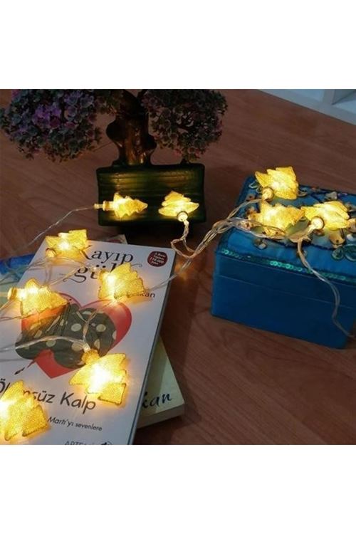 BUFFER® Metal Örgülü Çam Ağacı Şeklinde Günışığı Şerit Led Işık Zinciri