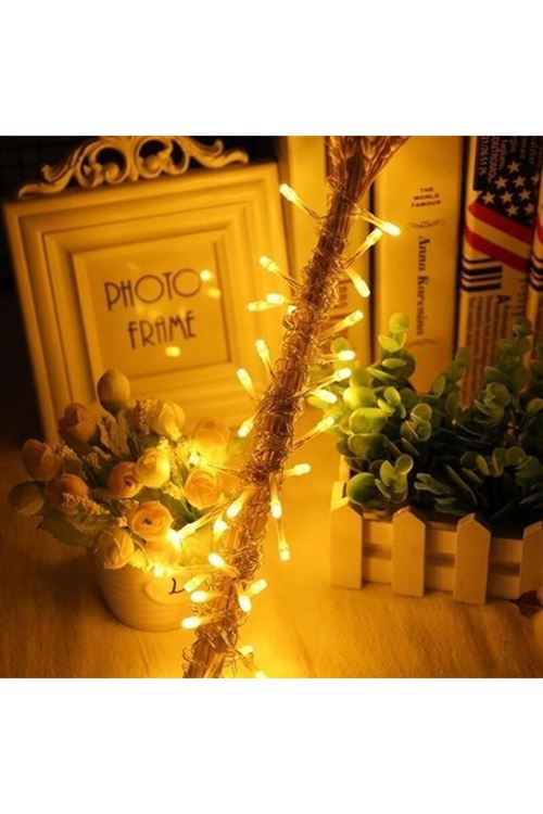 BUFFER® 10 Metre 100 Ledli 8 Fonksiyonlu Dekoratif Lambader Sarı Lamba