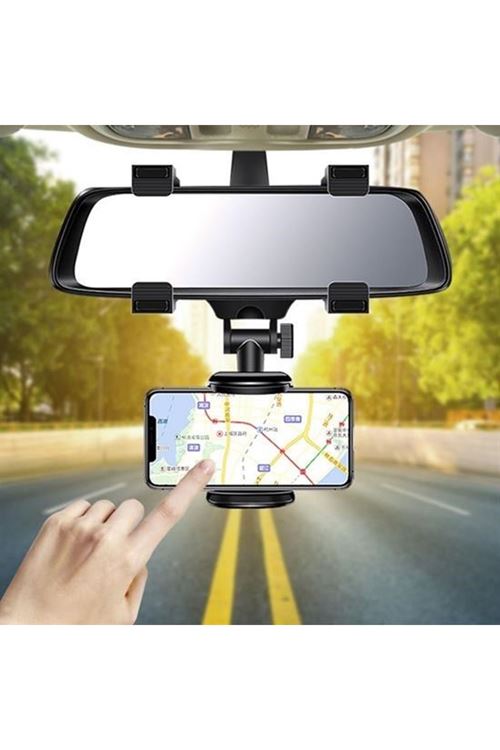 BUFFER® Araç İçi Dikiz Aynaya Takılan Telefon Tutucu Otomobil İçi Telefon Tutma Aparatı
