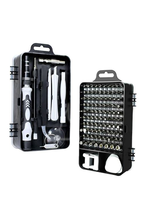 BUFFER® Hassas Tornavida Seti Bilgisayar Pc Telefon Onarım Aracı Seti Manyetik 115 in 1 Tornavida Seti