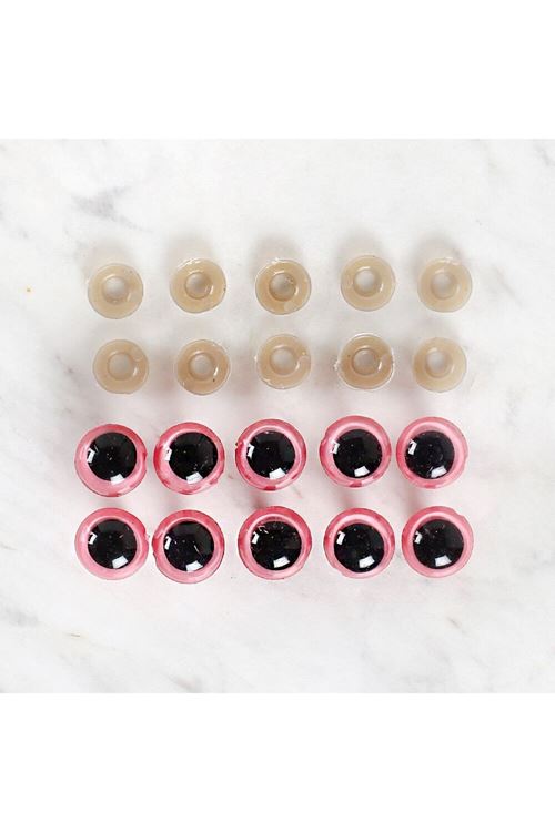 Loren 14 mm Pembe 5 Çift Amigurumi Göz