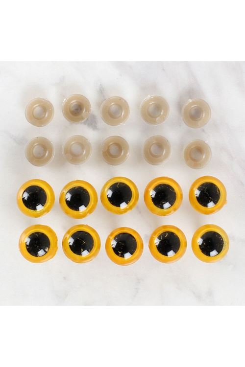 Loren 14 mm Sarı 5 Çift Amigurumi Göz