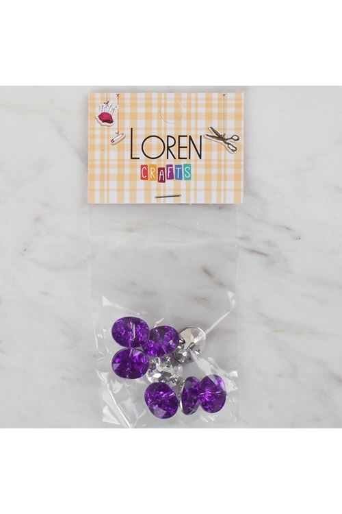 Loren Crafts mor 8 li düğme - 236