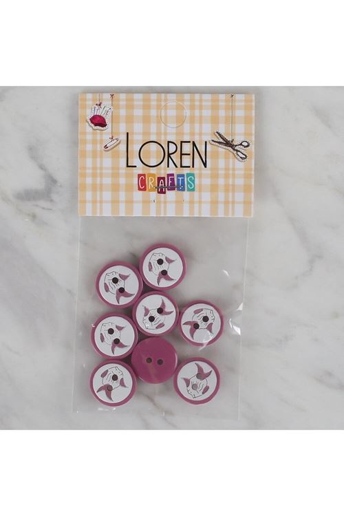 Loren Crafts vişne çürüğü 8 li balık düğme - 572