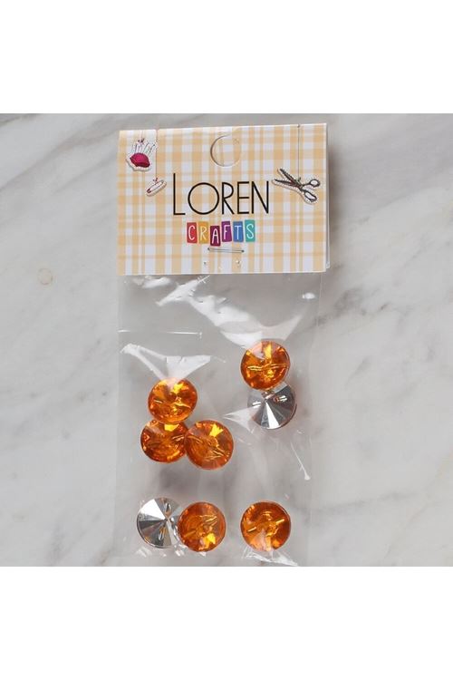 Loren Crafts turuncu 8 li düğme - 205