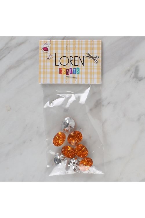 Loren Crafts turuncu 8 li düğme - 241