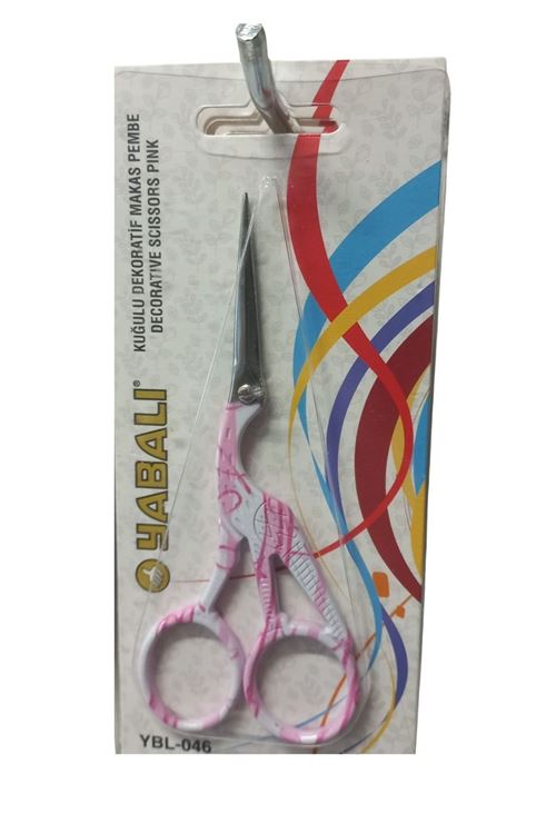 Nakış Makası Kuğulu Dekoratif Makas Pembe YBL-046 Model 8