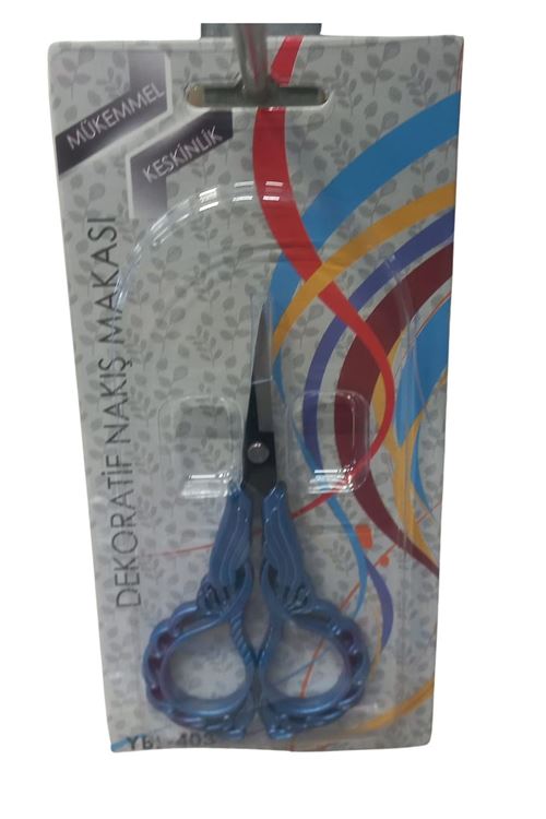 Nakış Makası Dekoratif Mavi YBL-403 Model 16