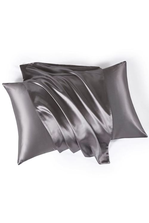 Antibakteriyel Terletmeyen İpek Saten Yastık Kılıfı 2'li 50x70 Gri