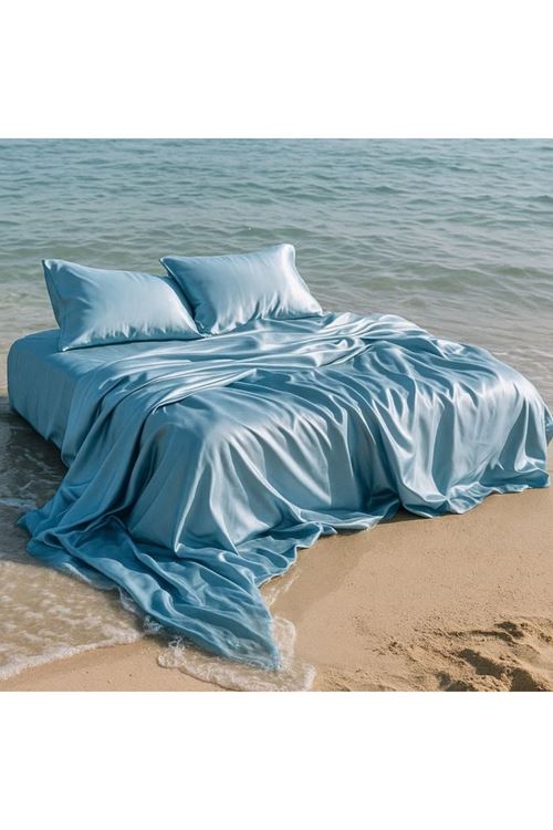 Antibakteriyel Terletmeyen İpek Saten Yastık Kılıfı 2'li 50x70 Mavi