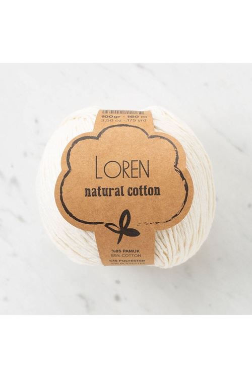 Loren Natural Cotton Krem El Örgü İpi - R083 - 33897