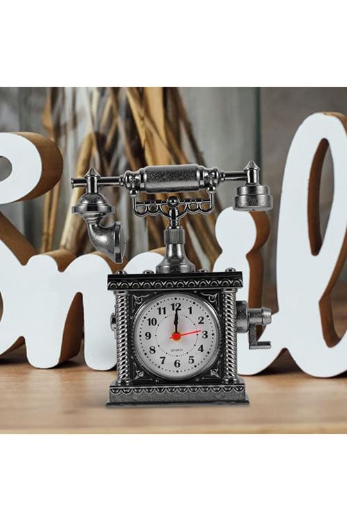 Vintage Telefon Tasarımlı Masa Saati