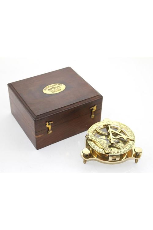 Ahşap Kutulu Pirinç Pusula Model 11